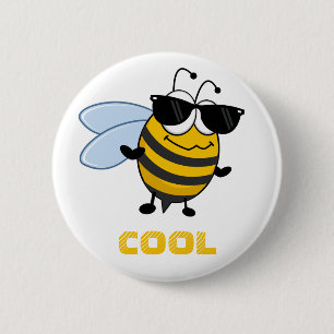 Biene Cool Funny Trendy Bee individuell anpassba Button