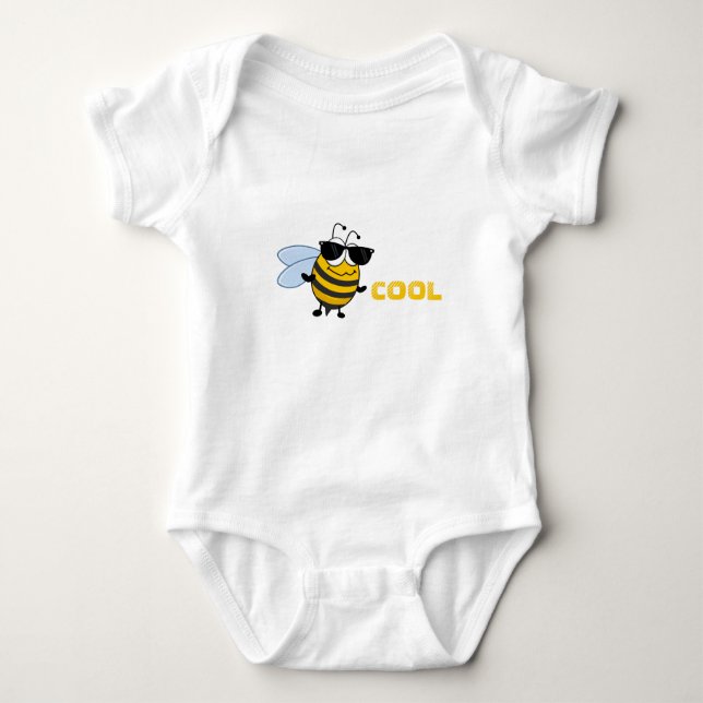 Biene Cool | Funny Trendy Bee Template Baby Strampler (Vorderseite)