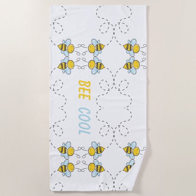 Biene Cool Personalisiert Strandtuch (Vorderseite)