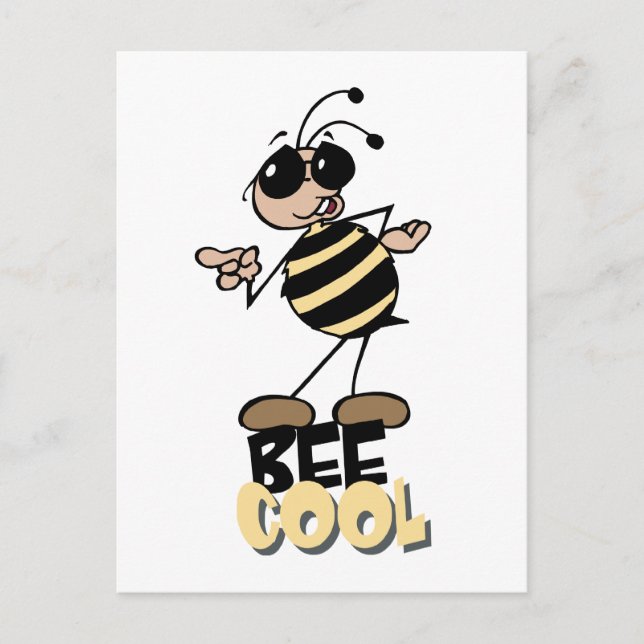 Biene Cool Postkarte (Vorderseite)