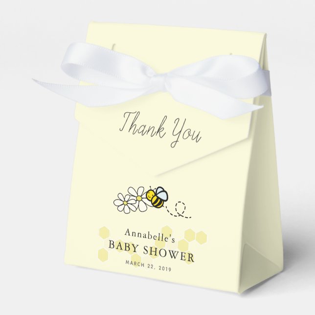 Biene & Daisy Yellow Baby Dusche Geschenkschachtel (Vorderseite)