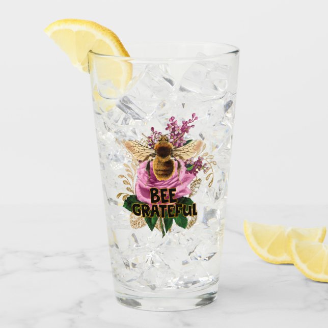 Biene dankbar glas (Vorderseite Ice)