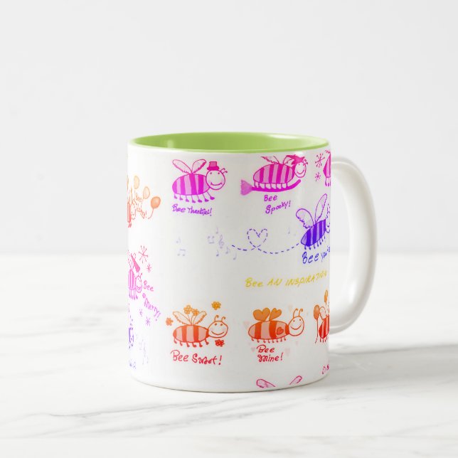 Biene eine Inspiration Zweifarbige Tasse (VorderseiteRechts)