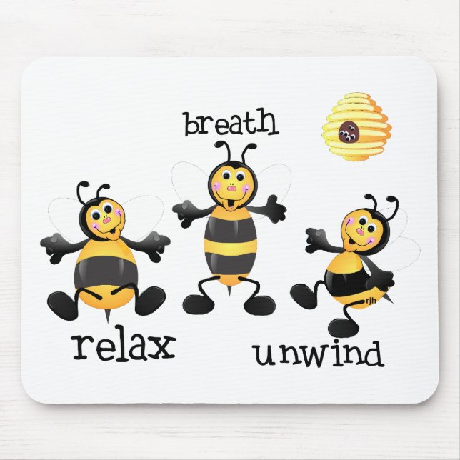 Biene entspannen sich - Atem - sich abwickeln Mousepad (Vorne)