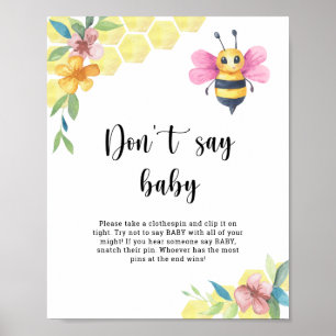 Biene floral - Sag nicht Baby  Poster