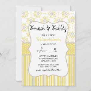 Biene Gelb und Grau Geometrische Hochzeitsbrunch