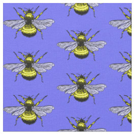 Biene Gold auf blauem Hintergrund. Niedliches Must Stoff