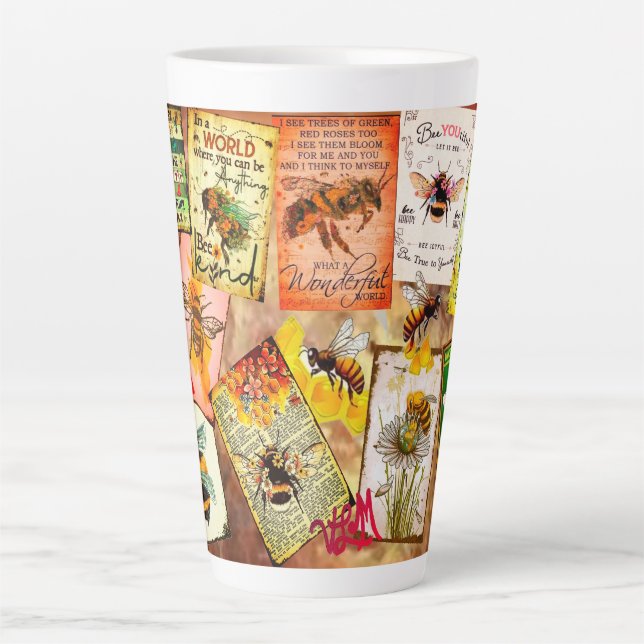 Biene Große Latte-Tasse Milchtasse (Vorderseite)