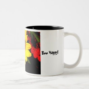 Biene gut! , Bienen-glückliche Kaffee-Tasse Zweifarbige Tasse