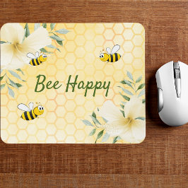Biene Happy Hummeln Gelbe Honigwabe Sommer Mousepad