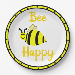 Biene Happy Yellow Bumble Bee Pappteller