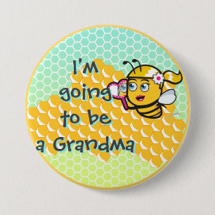 Biene Ich werde ein Oma-Button sein Button