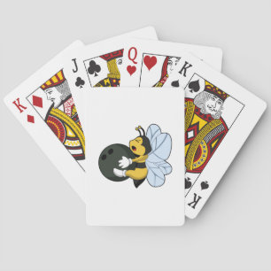 Biene im Bowling mit Bowlingball Spielkarten