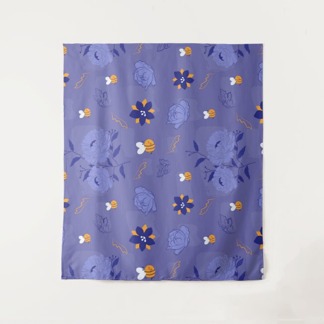 Biene im Garten Wandteppich (Vorderseite)