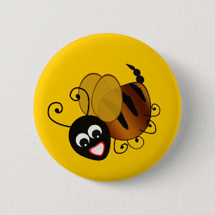Biene im Schwarzen Button