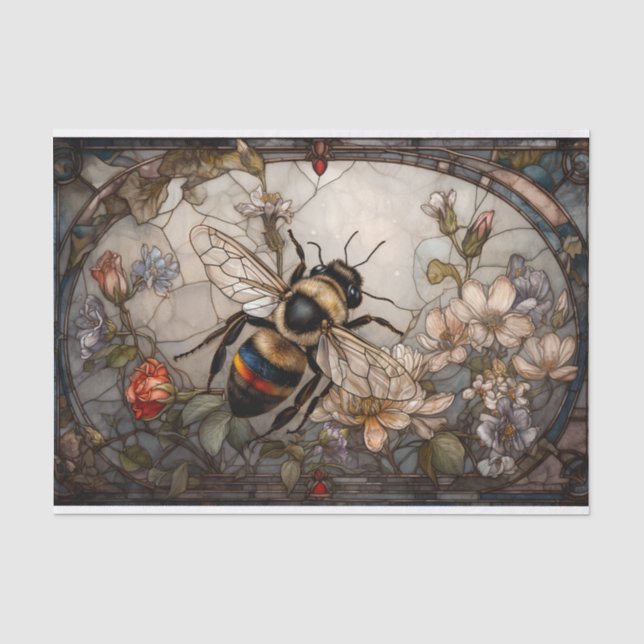 Biene in Buntglas Seidenpapier (Vorderseite)