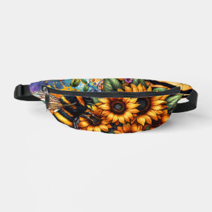 Biene in Sonnenblumen Bauchtasche