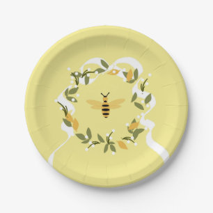 Biene in Wreath Paper Plate Pappteller