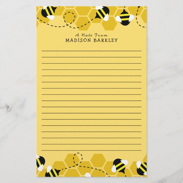 Biene Kid's Niedlicher Bienenstock Briefpapier (Vorderseite)
