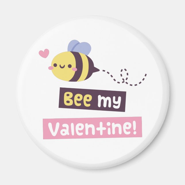 Biene mein Valentin, Niedlicher Valentinstag Pun Magnet (Vorne)