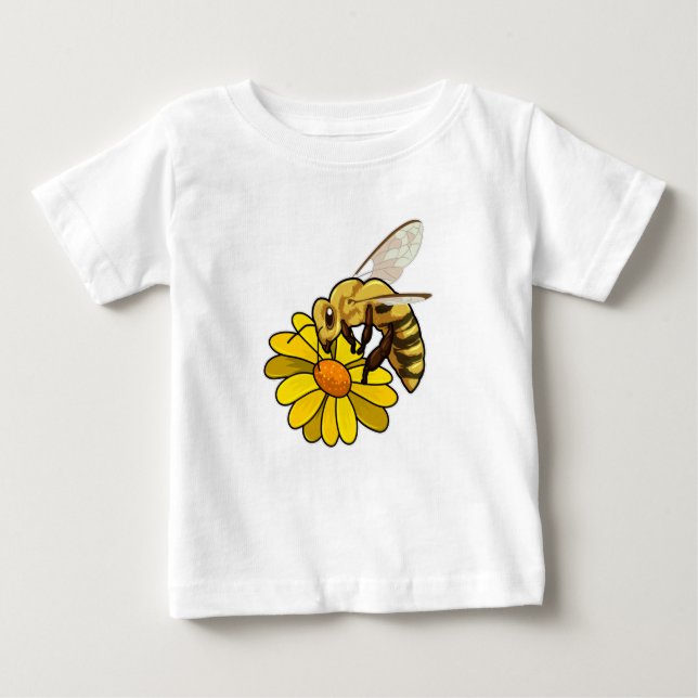 Biene mit Blossom Baby T-shirt (Vorderseite)