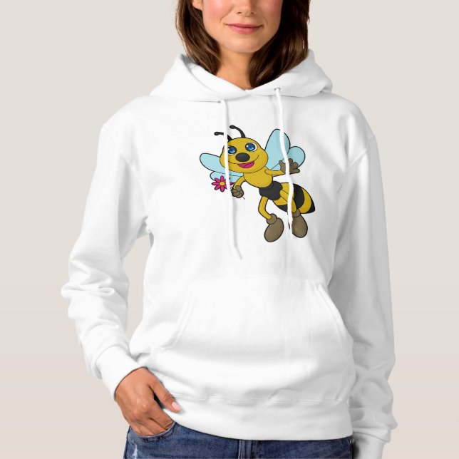 Biene mit Blume Hoodie (Vorderseite)