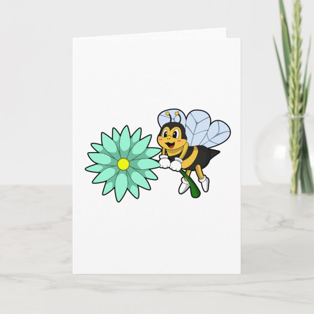 Biene mit Blume.PNG Karte (Vorderseite)