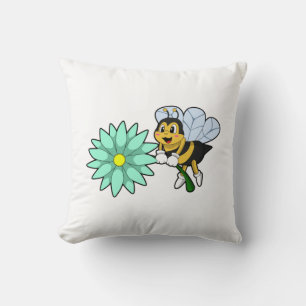 Biene mit Blume.PNG Kissen