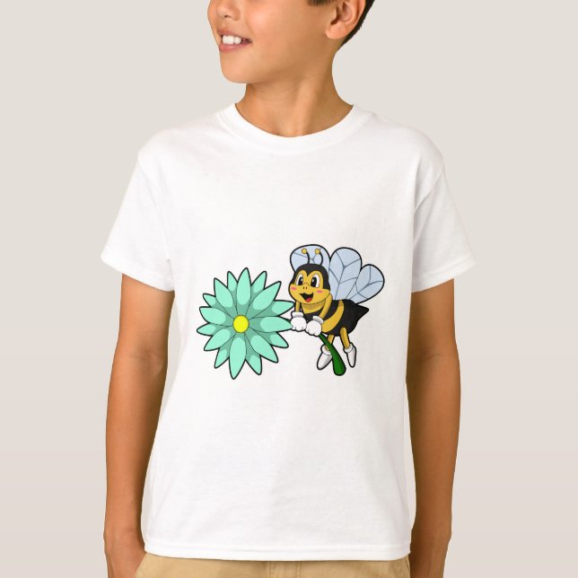 Biene mit Blume.PNG T-Shirt (Vorderseite)