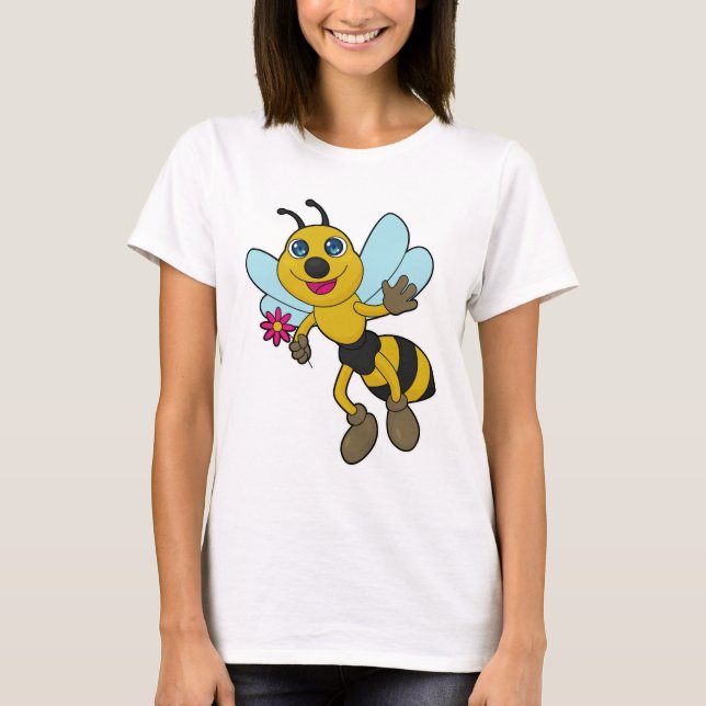 Biene mit Blume T-Shirt (Vorderseite)