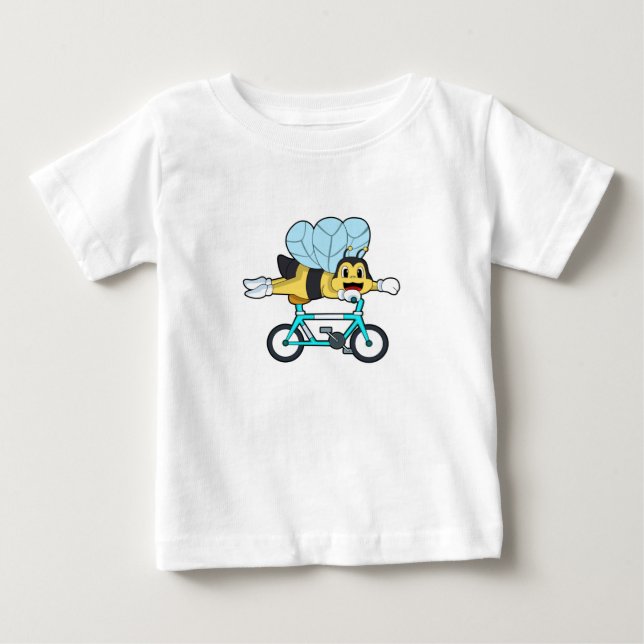 Biene mit Fahrrad Baby T-shirt (Vorderseite)