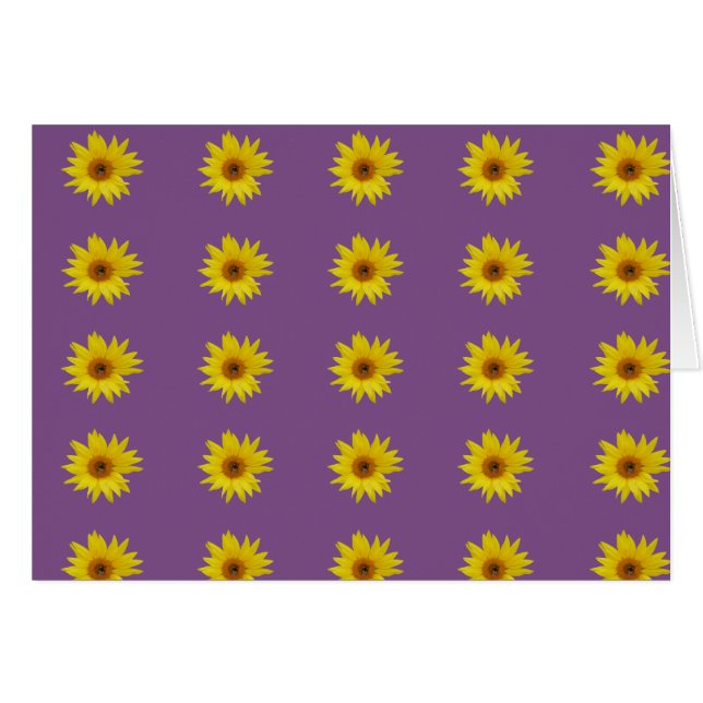 Biene mit gelbem Sonnenblumenmuster auf lila (Vorderseite (Horizontal))