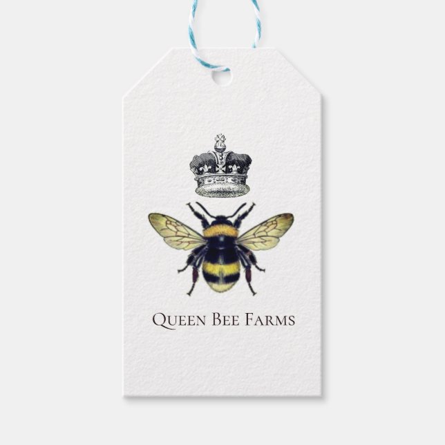 Biene mit Kronenfrüchte oder -farm Geschenkanhänger (Vorderseite)