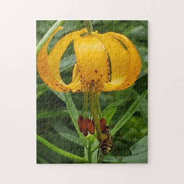 Biene mit Lilie Puzzle (Vertikal)