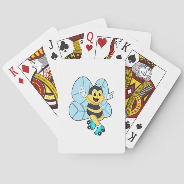 Biene mit Roller-Skaten Spielkarten (Rückseite)