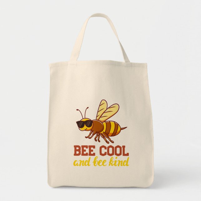 Biene mit Sonnenbrille Sprichwort Bee Cool Tragetasche (Vorne)