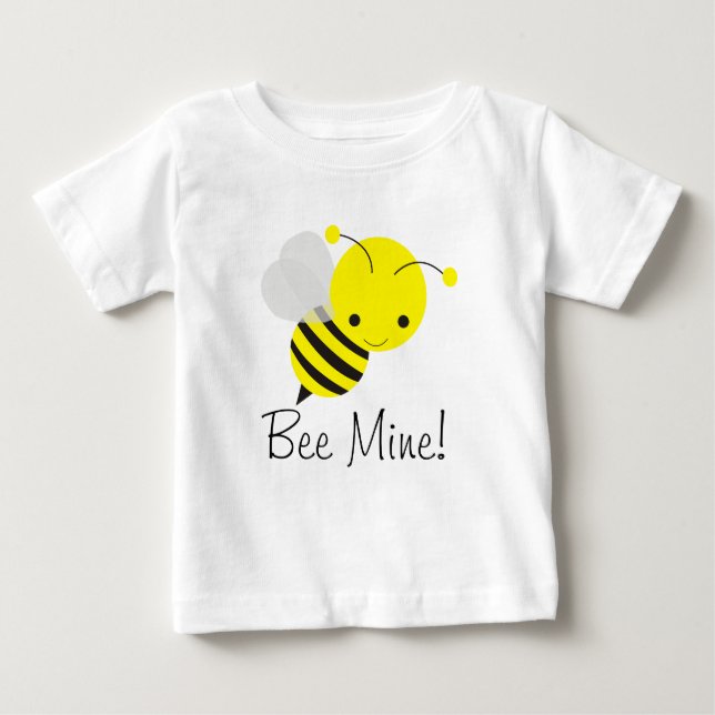 Biene My Valentine Baby Boy oder Girl Bumblebee T-shirt (Vorderseite)