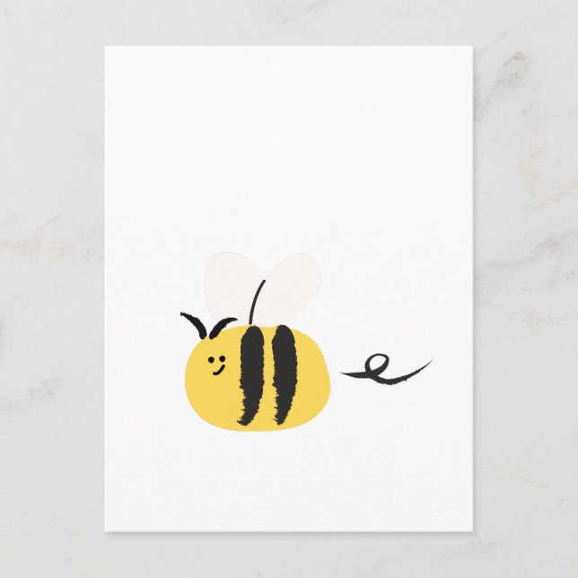 Biene, niedlich doodle postkarte (Vorderseite)