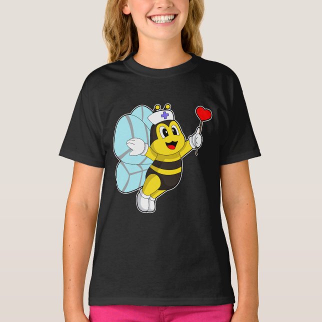 Biene Nurse Heart T-Shirt (Vorderseite)