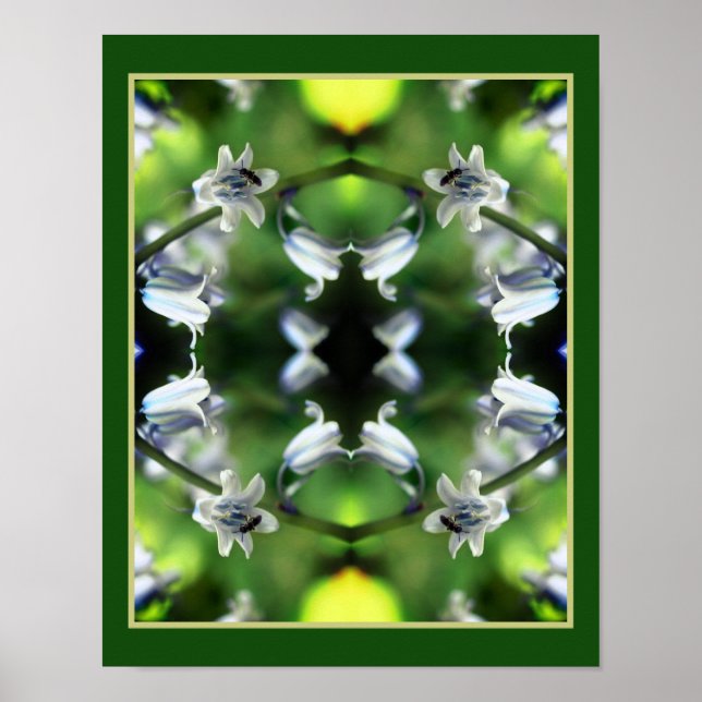 Biene on Bluebell Blume Abstrakt Poster (Vorne)