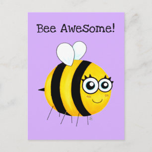 Biene Phantastisch, Niedlicher Cartoon Bee Postcar Postkarte