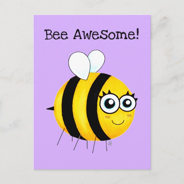 Biene Phantastisch, Niedlicher Cartoon Bee Postcar Postkarte (Vorderseite)