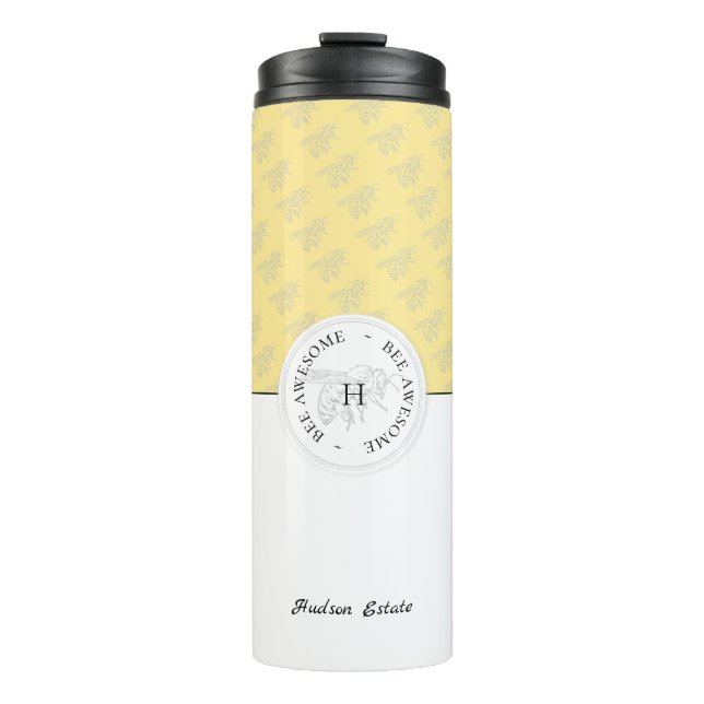Biene Phantastische Silberhoney Bee Personalisiert Thermosbecher (Vorderseite)