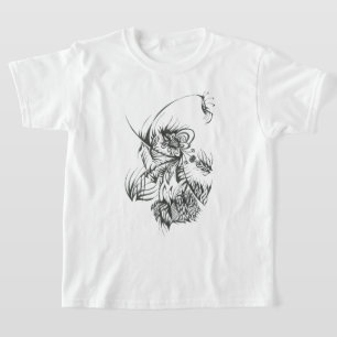Biene Schwarz Weiß Abstrakte Stammes-Tattoo-Kunst T-Shirt