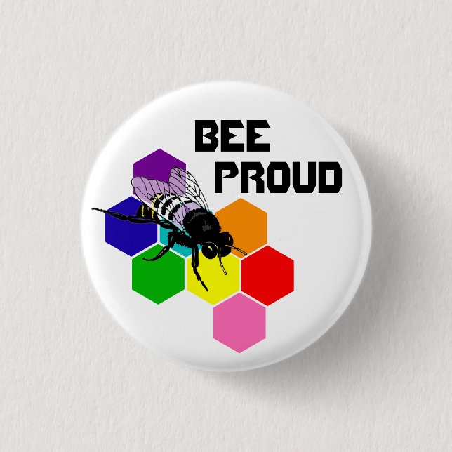 Biene stolz - nonbinary Flagge Button (Vorderseite)