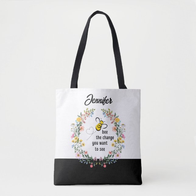 Biene the Change Personalisiert Tote Bag Tasche (Vorderseite)
