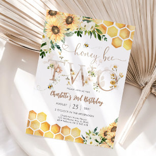 Biene Thema 2. Geburtstagseinladung Einladung