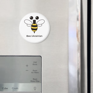 Biene Ukrainisch Süß Minimalistischer Rundmagnet Magnet