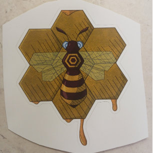 Biene und Bienenstock-Aufkleber Aufkleber