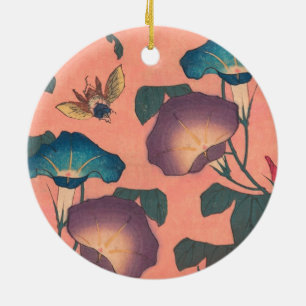 Biene und Blume japanische asiatische Kunst Keramik Ornament